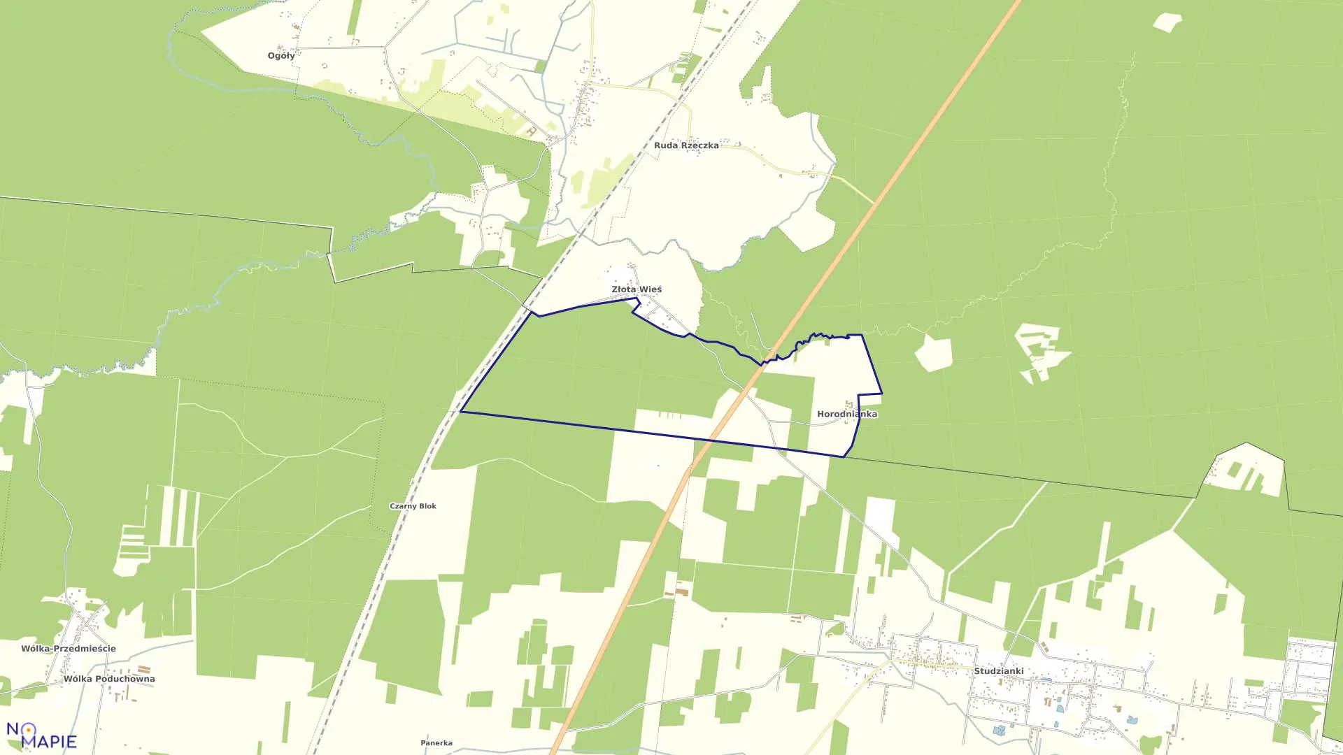 Mapa obrębu HORODNIANKA w gminie Wasilków